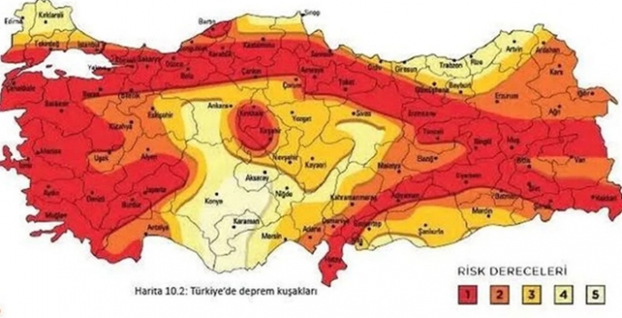 24 şehir ve 110 ilçe fay hattı üzerinde