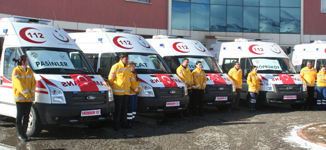 112 filosuna tam donanımlı 9 ambulans
