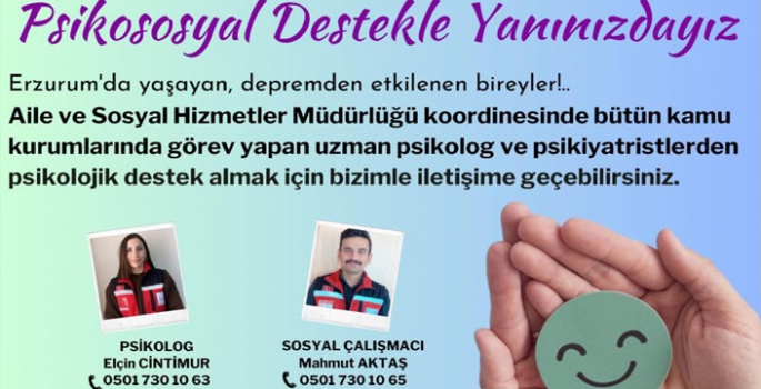 Afetzedelere psikososyal destek