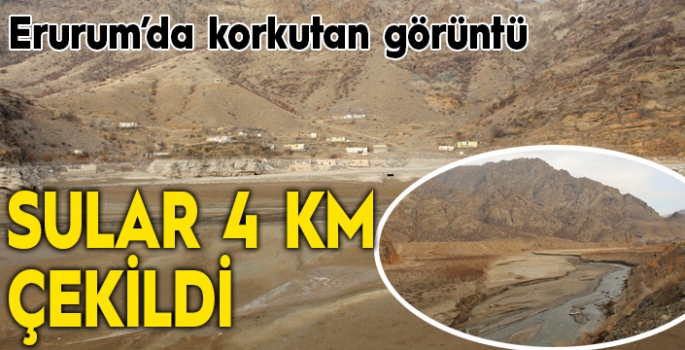 Ayvalı Barajı'nda sular 4 kilometre çekildi