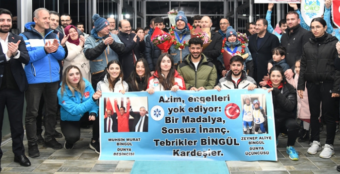 Bingül kardeşlere coşkulu karşılama