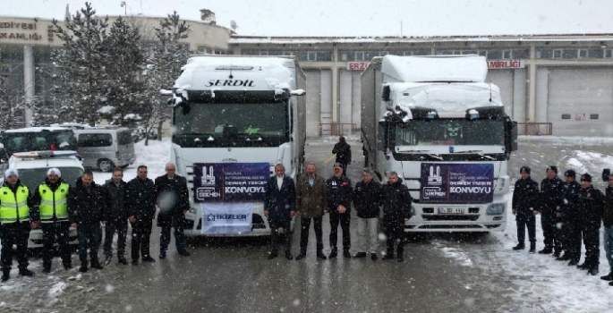 Büyükşehirden deprem bölgesine yardım konvoyu