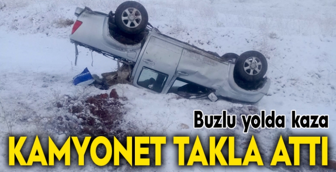 Buzlanan yollar kazaya neden oldu