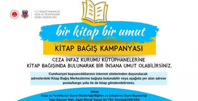 Ceza İnfaz Kurumu Kütüphaneleri için kitap bağış kampanyası