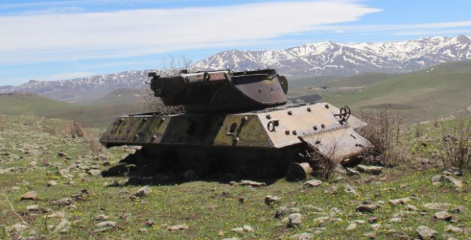 Dağ eteğindeki 70 yıllık tanklara doğa sahip çıkıyor