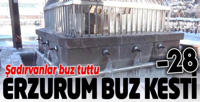 Erzurum buz kesti: Eksi 28