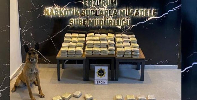 Erzurum’da 103 kilo 550 gram eroin ele geçirildi