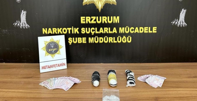 Erzurum’da 825,93 gram metamfetamin ele geçirildi