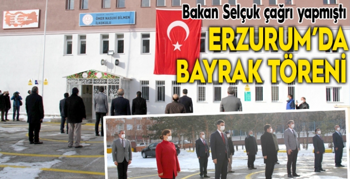 Erzurum’da bayrak töreni