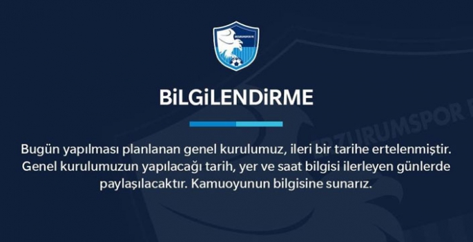 Erzurumspor Kongresi bir kez daha ertelendi