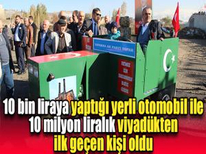 10 bin liraya yaptığı yerli otomobil ile 10 milyon liralık viyadükten ilk geçen kişi oldu