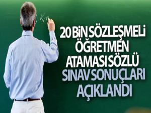 20 bin sözleşmeli öğretmen ataması sözlü sınav sonuçları açıklandı