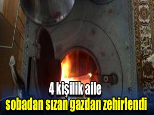 4 kişilik aile sobadan sızan gazdan zehirlendi