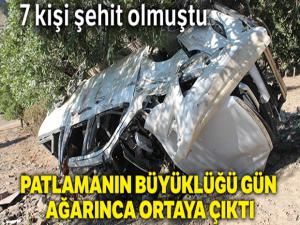 7 kişinin şehit olduğu patlamanın büyüklüğü gün ağarınca ortaya çıktı