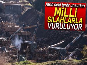 Afrindeki terör unsurları milli silahlarla vuruluyor