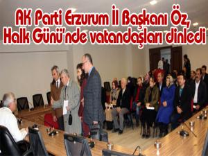 AK Parti Erzurum İl Başkanı Öz, Halk Gününde vatandaşları dinledi