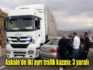 Aşkalede iki ayrı trafik kazası: 3 yaralı