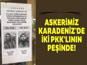 Asker Doğu Karadeniz'de iki PKK'lının peşinde