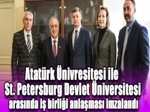 Atatürk Ünivresitesi ile St. Petersburg Devlet Üniversitesi arasında iş birliği anlaşması imzalandı