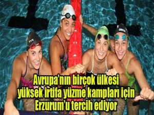 Avrupanın birçok ülkesi de yüksek irtifa yüzme kampları için Erzurumu tercih ediyor. 