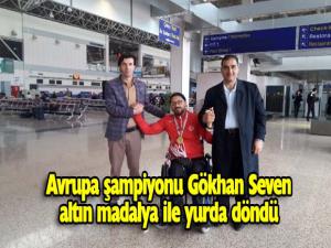 Avrupa Şampiyonu Gökhan Seven memleketi Erzurumda karşılandı