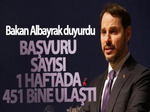 Bakan Albayrak duyurdu! Başvuru sayısı 1 haftada 451 bine ulaştı