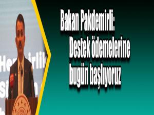 Bakan Pakdemirli: '2 Milyar 384 milyon liralık destek ödemelerine bugün başlıyoruz'