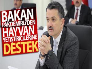 BAKAN PAKDEMİRLİDEN HAYVAN YETİŞTİRİCİLERİNE DESTEK