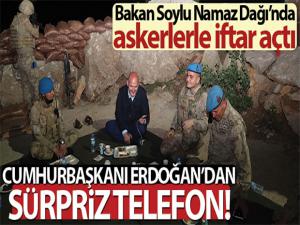 Bakan Soylu Namaz Dağı'nda askerlerle iftar açtı