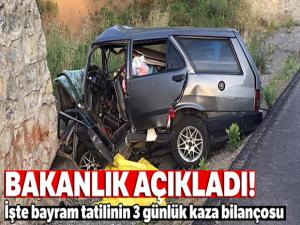 Bakanlık açıkladı! Bayram tatilinin 3 günlük kaza bilançosu