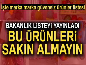 Bakanlık listeyi yayınladı! Bu ürünleri sakın almayın.