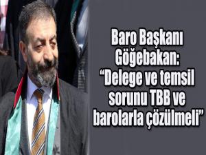 Baro Başkanı Göğebakan: Delege ve temsil sorunu TBB ve barolarla çözülmeli