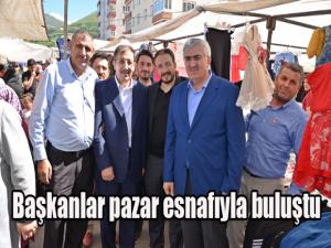 Başkanlar, Palandökende pazar esnafıyla buluştu