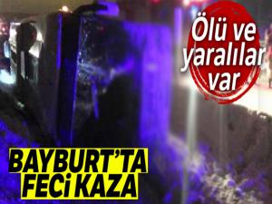 Bayburt'ta yolcu otobüsü şarampole devrildi: 2 ölü, 20 yaralı