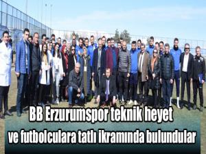 BB Erzurumspor teknik heyet ve futbolculara tatlı ikramında bulundular