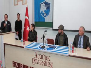 BB Erzurumsporlu futbolcular MYOda öğrencilerle buluştu