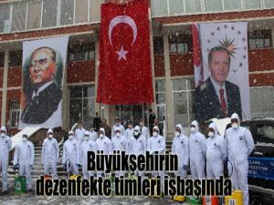 Büyükşehirin dezenfekte timleri işbaşında