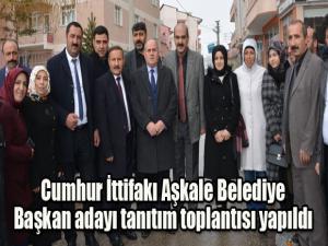 Cumhur ittifakı Aşkale Belediye Başkan adayı tanıtım toplantısı yapıldı