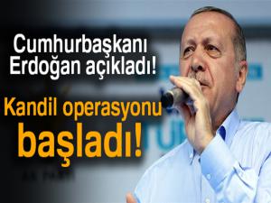 Cumhurbaşkanı Erdoğan açıkladı: Kandil operasyonu başladı!