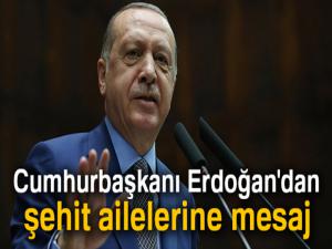 Cumhurbaşkanı Erdoğan'dan şehit ailelerine mesaj