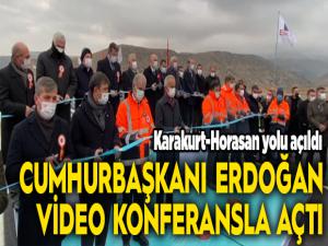 Cumhurbaşkanı Erdoğan, Karakurt-Horasan yolunun açılışını yaptı