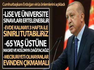 Cumhurbaşkanı Erdoğan korona virüs önlemlerini açıkladı!