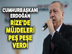 Cumhurbaşkanı Erdoğan Rize'de müjde üstüne müjde verdi!