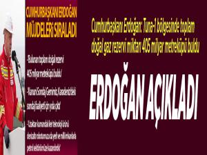 Cumhurbaşkanı Erdoğan: Tuna-1 bölgesinde toplam doğal gaz rezervi miktarı 405 milyar metreküpü buldu