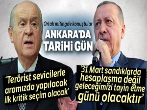 Cumhurbaşkanı Erdoğan ve Bahçeli'den tarihi Ankara mitinginde önemli açıklamalar