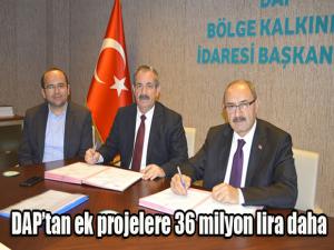 DAPtan ek projelere 36 milyon lira daha