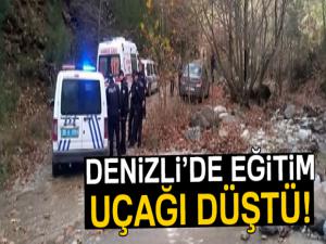 Denizli'de eğitim uçağı düştü