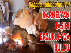 Doğada nadir bulunan Karnelyan taşını Erzurumda buldu