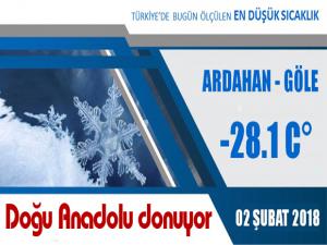 Doğu Anadolu donuyor