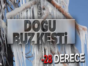 Doğu buz kesti: Göle eksi 28'i gördü